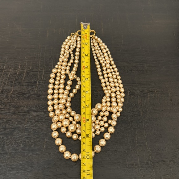 J CREW J. Crew Multi-Strand Pearl Necklace 5 Strings Faux Pearls - Picture 4 of 4